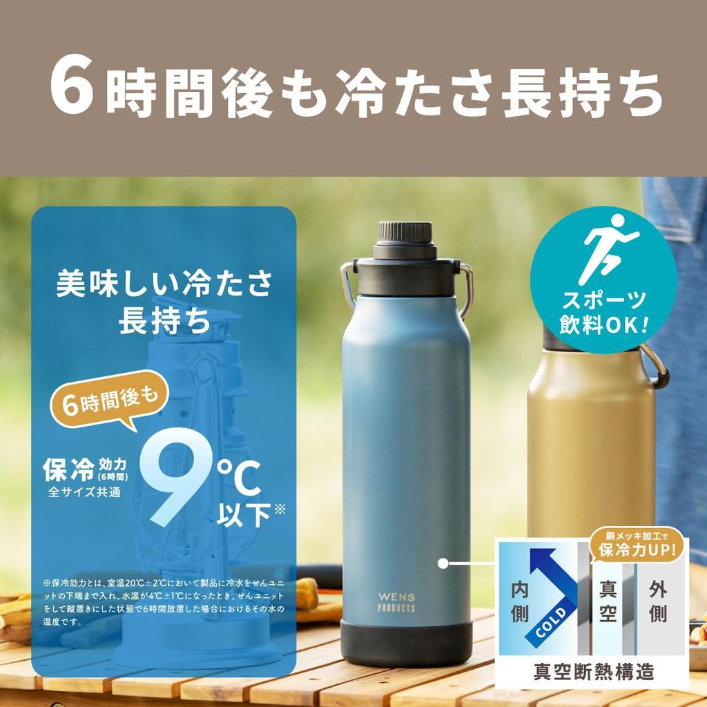 Atlas 600ml Vacuum Insulated Stainless Steel Water Direct Sports Drink Large Easy to with Direct Outdoor Smoky Bottle, Drinking, Insulated,