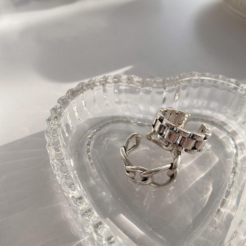 Simple Ring Female Retro Fashion Temperament Elegant Square Sugar Open Finger Ring Hip-hop Index Finger Ring Tide Finger Rings Geometric Party Jewelry