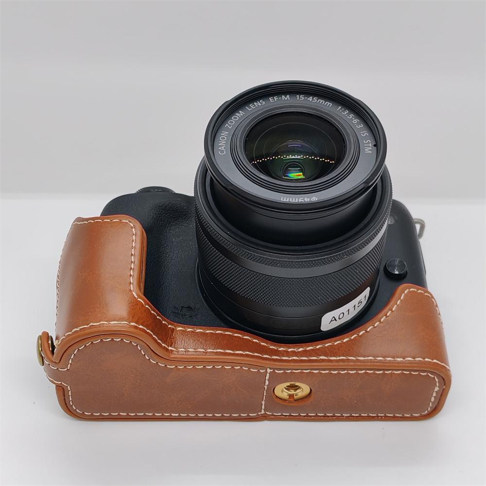 PU Leather Camera Half Case for Canon EOS M50 M50II M50 Mark II Battery Opening Bottom Cover