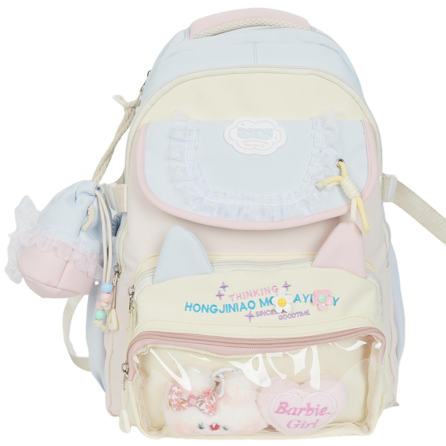 

Школьный рюкзак новый женский школьный рюкзак милый модный стильный рюкзак в стиле колледжа для ученика средней школы Without pendant синий