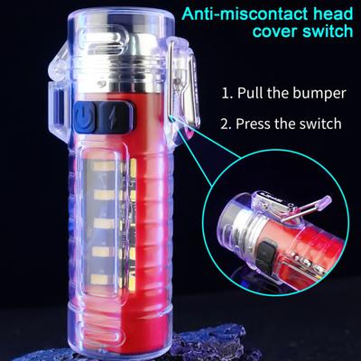 Multifunktions-Taschenlampe, lebenslang wasserdicht, Typ C, wiederaufladbar, superhell, tragbar, für Outdoor-Angeln, Wandern, Camping, Mini-Zünder, LED-Taschenlampe
