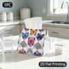 1pc Tissue Box, Modern Vibrant Butterflies Sweet Hearts Pattern, 2D Flat Printing, Multi-Use, Machine Washable, Tissue Holder, for Desk Use