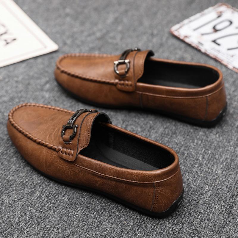 

Британские мужские туфли для мальчиков с мягкой подошвой из кожи, мужские мокасины, шапочки, мужское летнее платье Spirit Guy, износостойкое 44