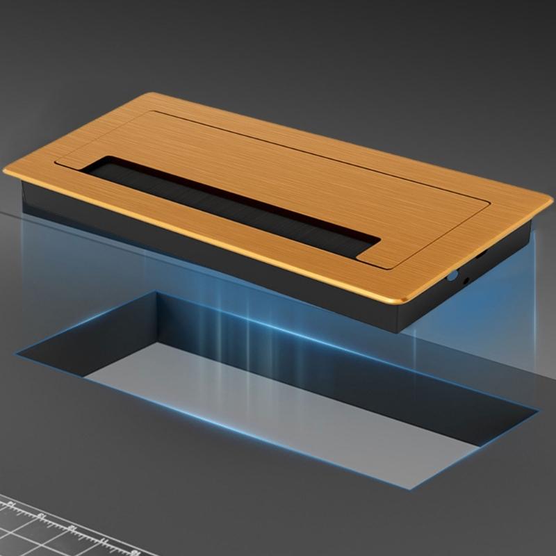 Rechteckige Gebürstete Metallkabeldurchführung für Schreibtischkabelorganisator Schreibtischkabeldurchführungen für Wohn- und Bürotische