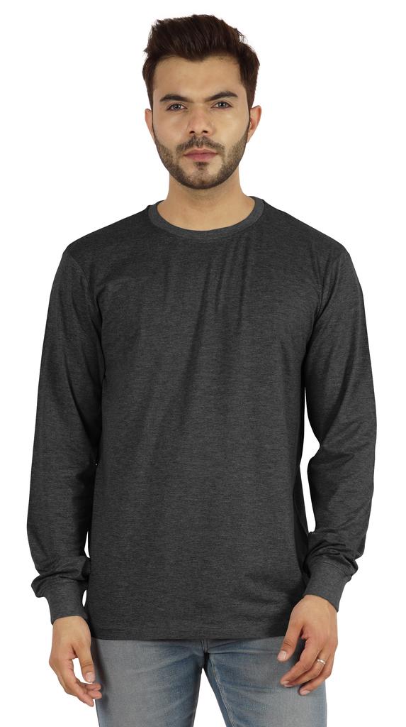 Inkmeso Men  S Cotton Long Sleeve T-shirt Basic Crew Neck Shirt