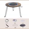 OEING Outdoor Smokeless Charcoal BBQ Grill & Folding Table