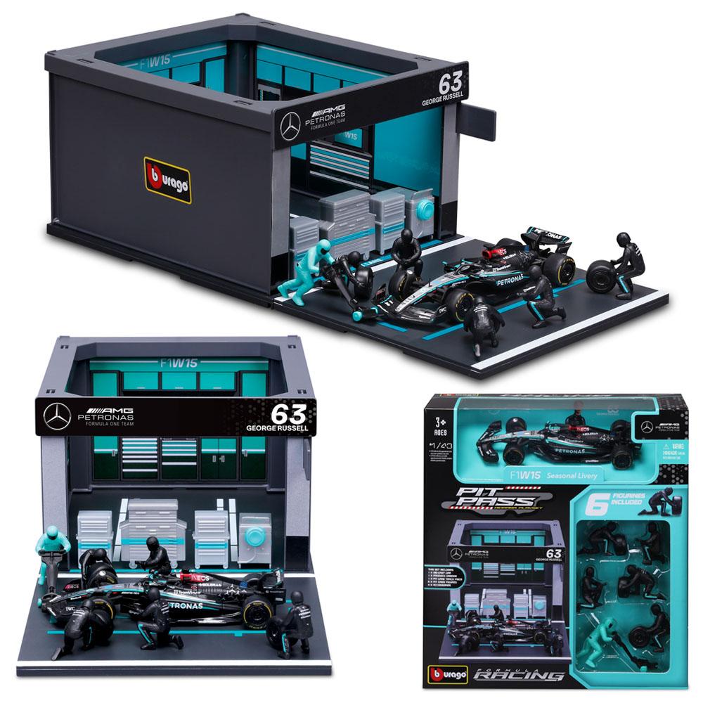 Burago 1:43 Mercedes Amg W15 W14 E Performance F1 #44 Hamilton #63 George Russell Die-Cast Modellauto Modellauto Sammlung gray