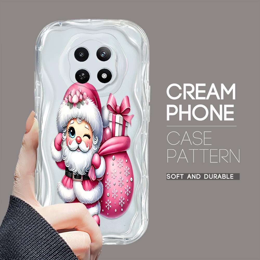 Cartoon Pattern Cream Texture Casing Wavy Edge Soft Silicone Cover Phone Case for OPPO Reno Realme OnePlus Vivo