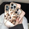 Phone case: 2D flat lambskin suitable for iPhone 18 17 16 15 14 13Pro, sweater bear, Christmas and Halloween gifts