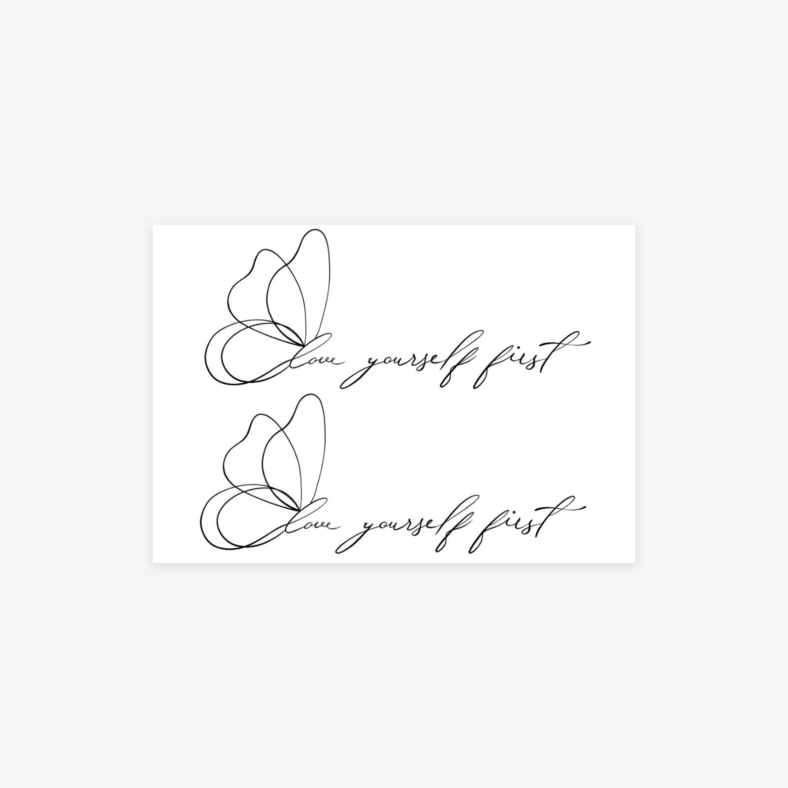 Herbal Butterfly English Short Sentences Tattoo Stickers Semi-Permanent Ins Tattoo Stickers Waterproof And Long-Lasting Non-Reflective 10*7