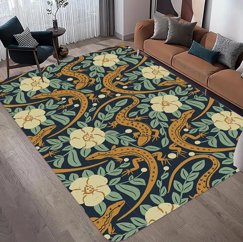 

Art Nouveau 2D Wildlife Botanical Rug for Bedroom Living Room Office Non Slip Washable Floor Mat Home Decorative Soft Carpet 40X60CM