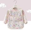 1PC Child Feeding Bib Waterproof Long Sleeve Apron Rice Pocket Feeding Blouse Toddler Bibs Children's Summer Thin Feeding Smock