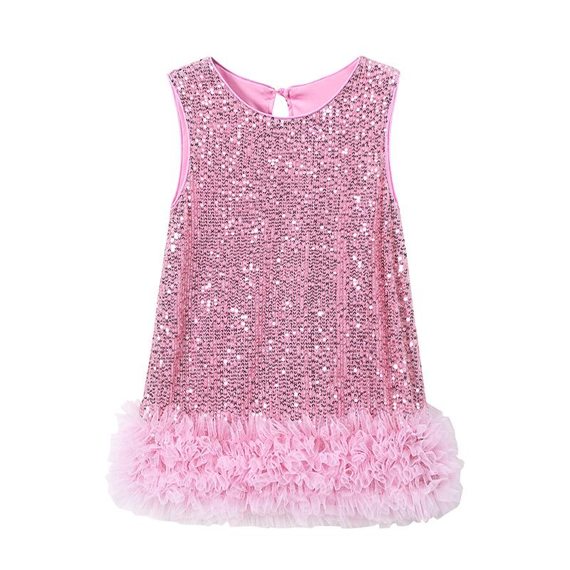 Children'S Vest Dress Autumn New Sequin Mesh Stylish Princess Dress Children'S Dress
