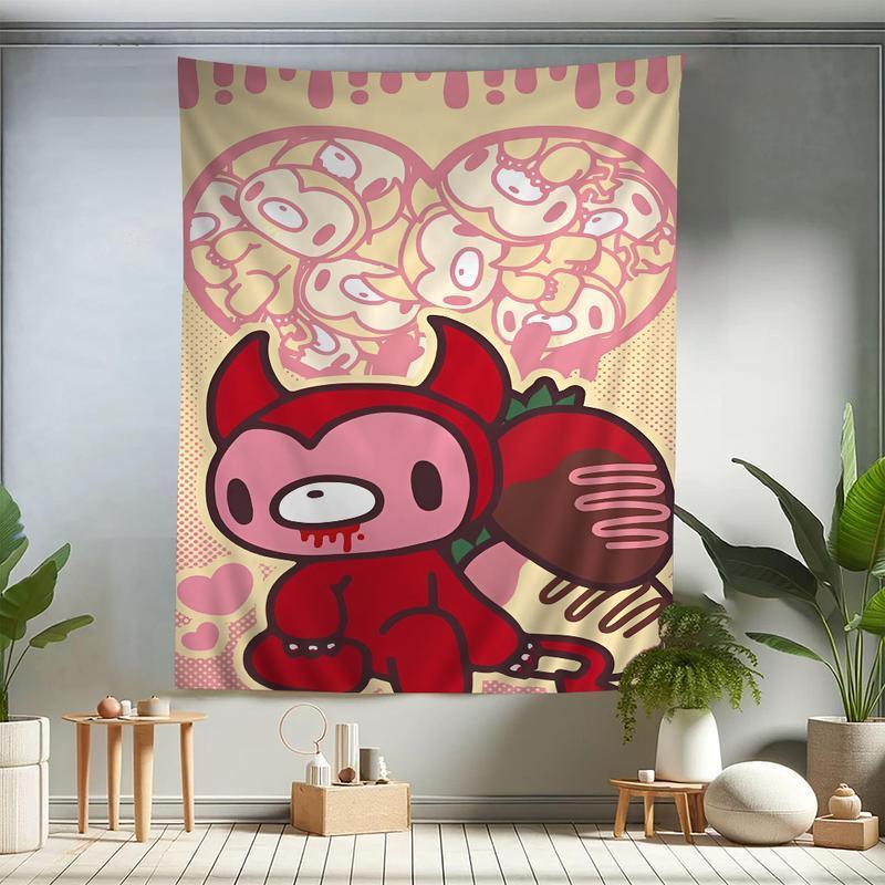 Gloomy Bear Tapestry Cute Horror Aesthetic Wall Hanging Kawaii Tapestry Bedroom Living Room Dormitory Home Decoration