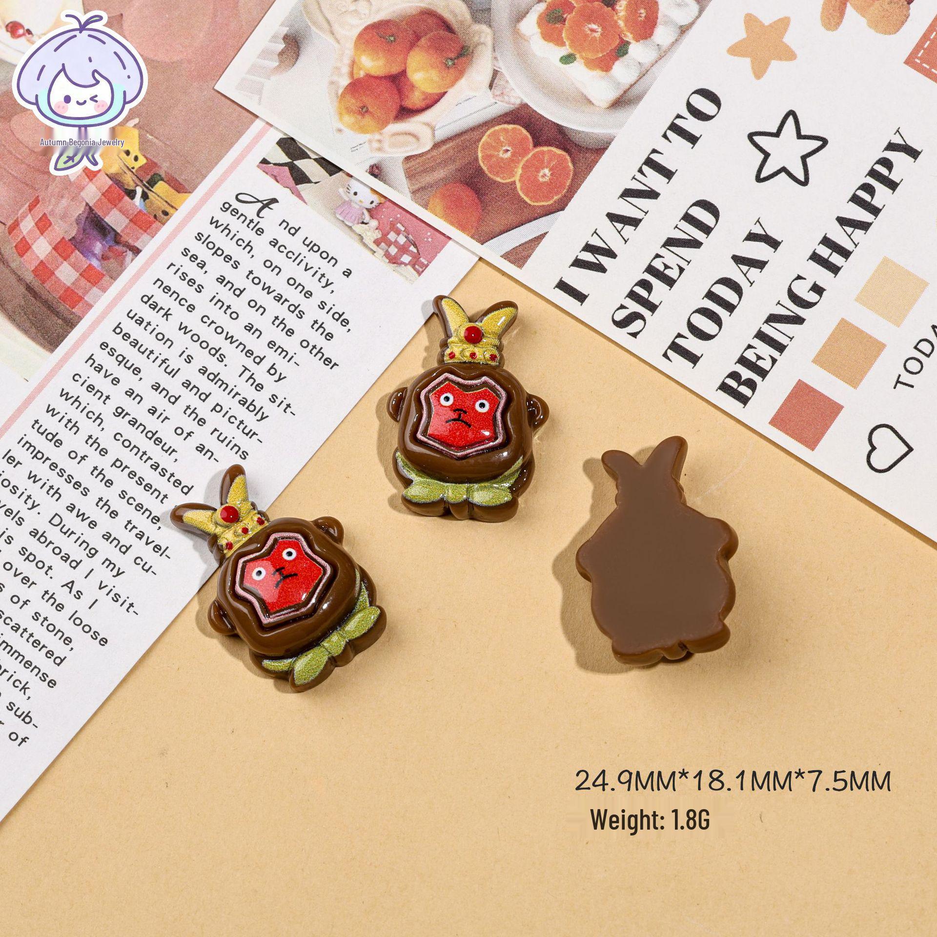 

Cartoon Monster Resin Accessories for DIY Hairpin, Phone Case & Fridge Decor