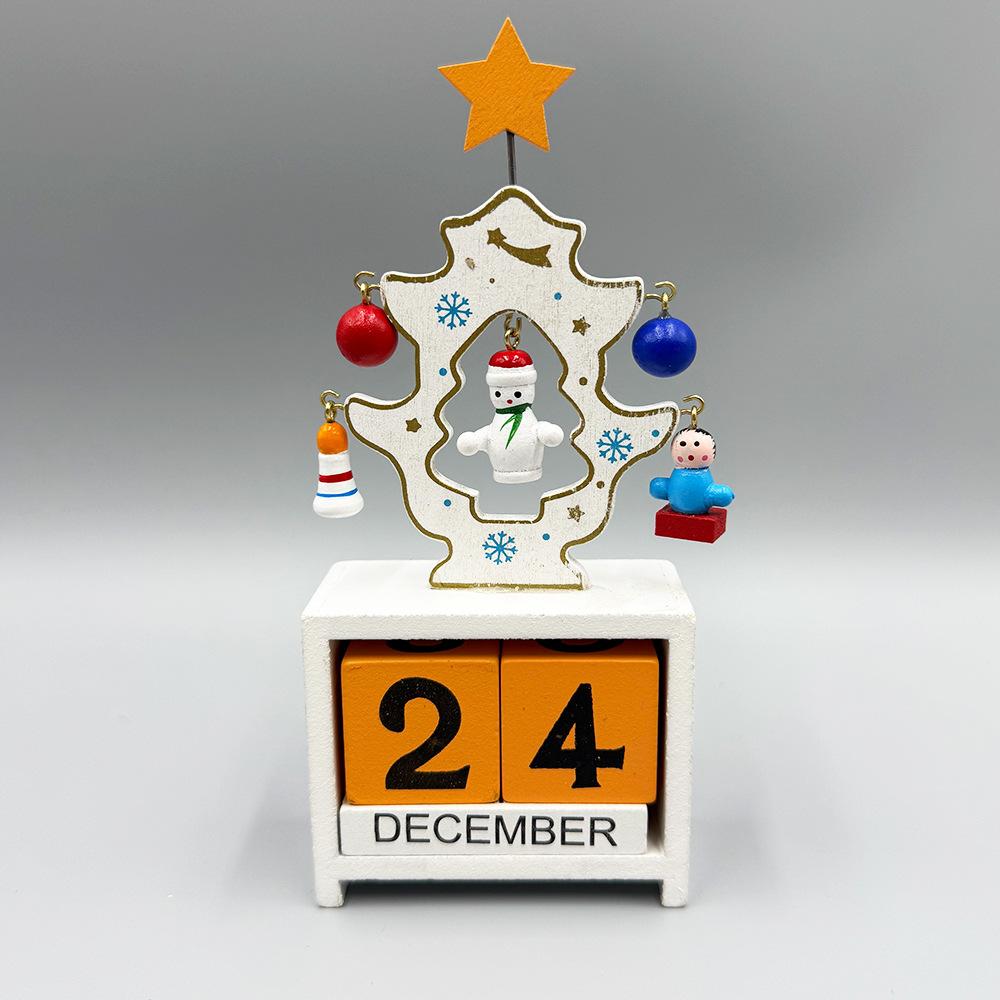 

1PC Christmas Wooden Calendar Ornament Countdown Santa Claus Snowman DIY for Tabletop Ornaments Christmas Decoration 2025