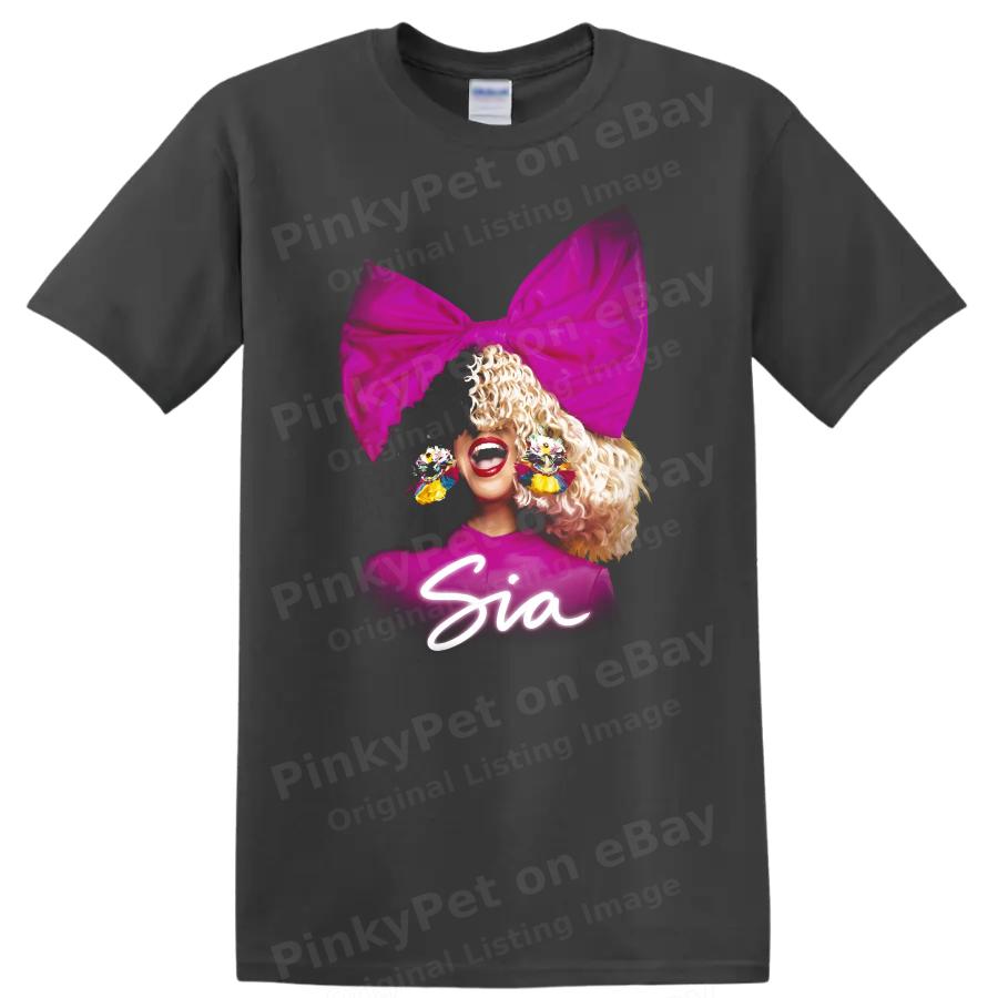 Sia Australian Singer Pop Star Portrait Music Graphic T Shirt Fan Apparel Tee