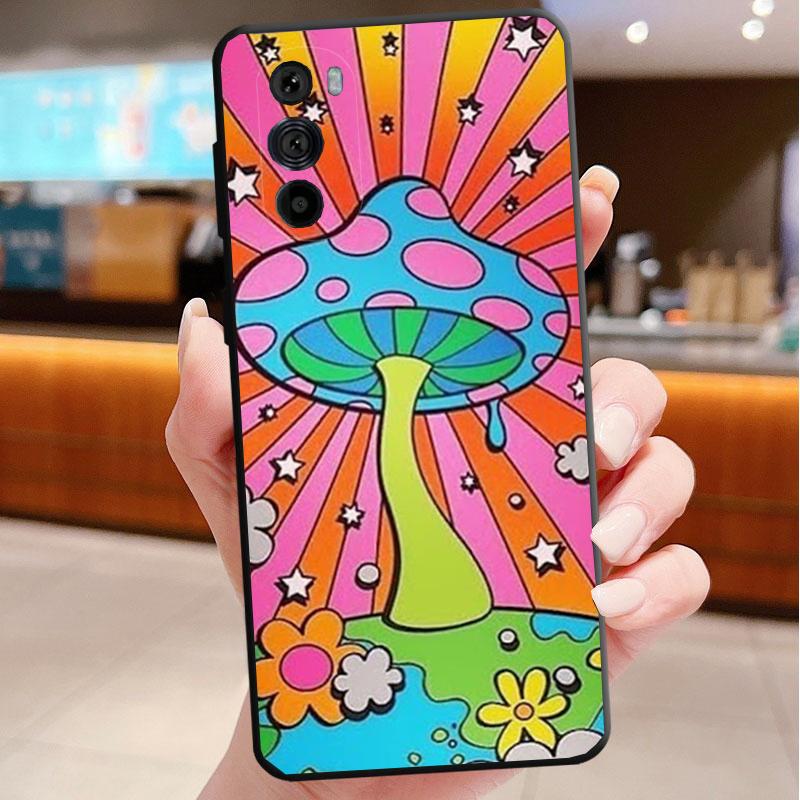 Rainbow Mushrooms Phone Case For Motorola Edge 60 50 40 Pro 60 50 40 30 Ultra Neo Fusion Moto G Play G Stylus G Carcasas