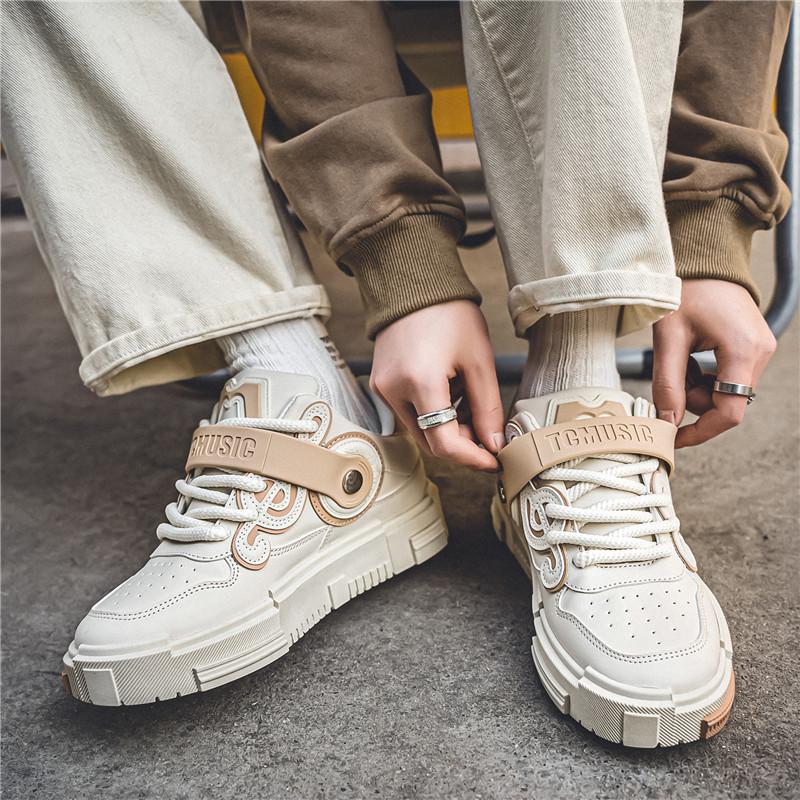 Fashion PARZIVAL Breathable Casual Shoes for Men Casual Sneakers Comfortable Platform Shoes Trend Student Running Shoe Lace Up Men Shoes