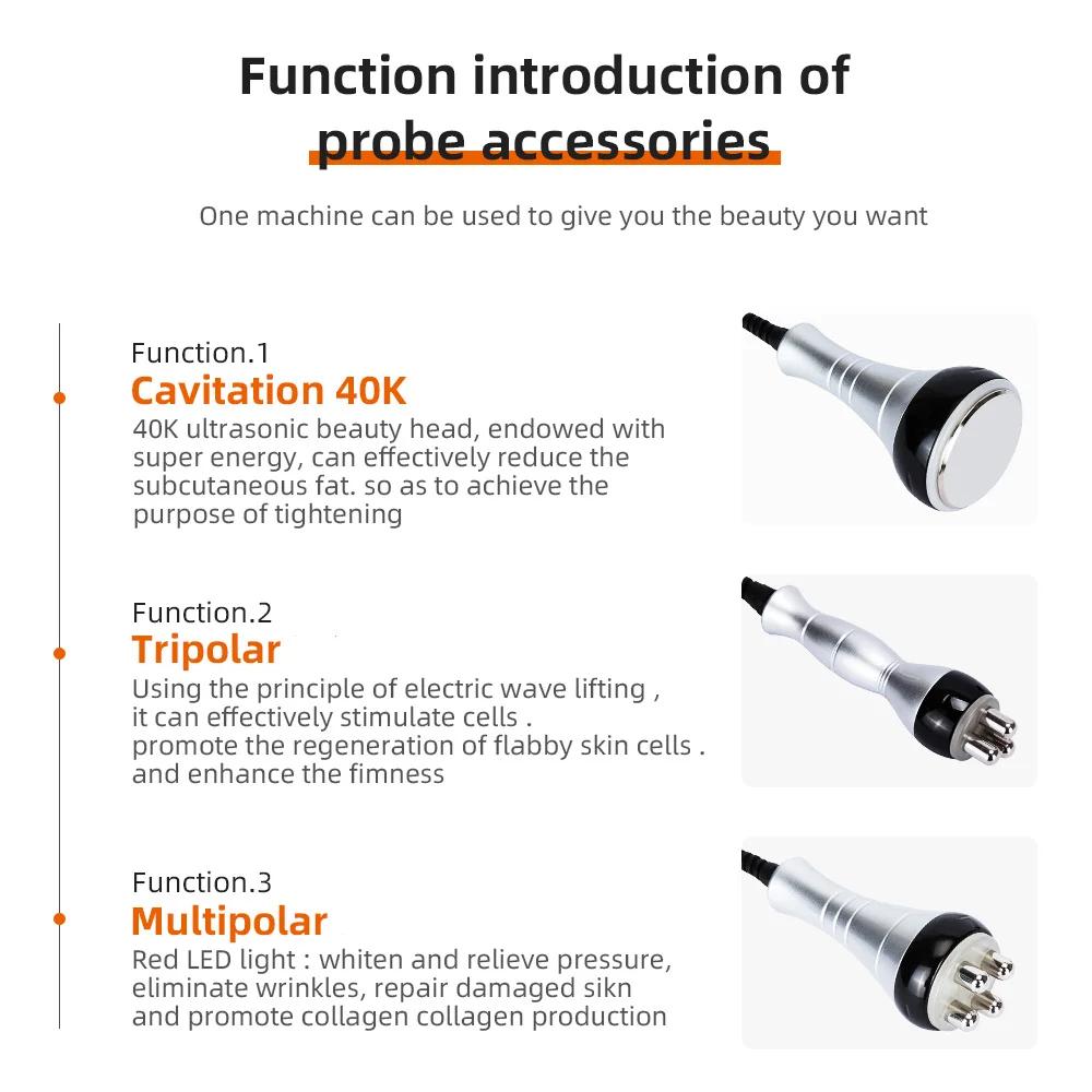 Latest 40KHz Ultrasonic Cavitation Vacuum Beauty Machine Skin Tightening Slim Silhouette Home Use Ergonomic Design
