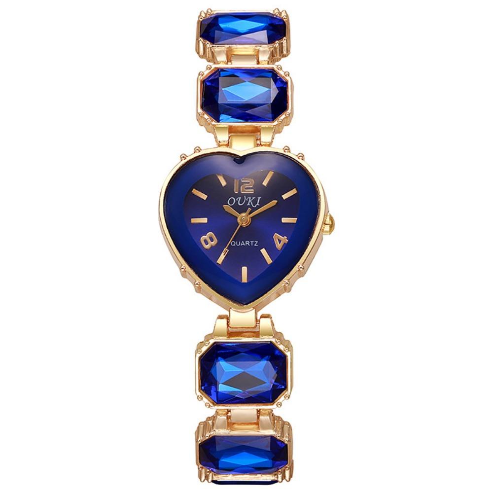 Adjustable Bracelet Rhinestone Bracelet Watch Colorful Crystal Chain Wristwatch Girl