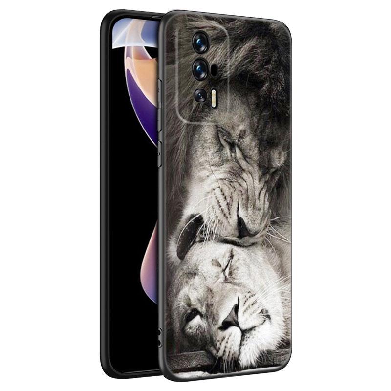 Animal Lion Black Silicone Phone Case For Xiaomi Redmi 7A 8A 9A 10A 11A 9C 10C 12C 13C 11 Prime A1 A2 Plus 12 4G Note 9T 12R