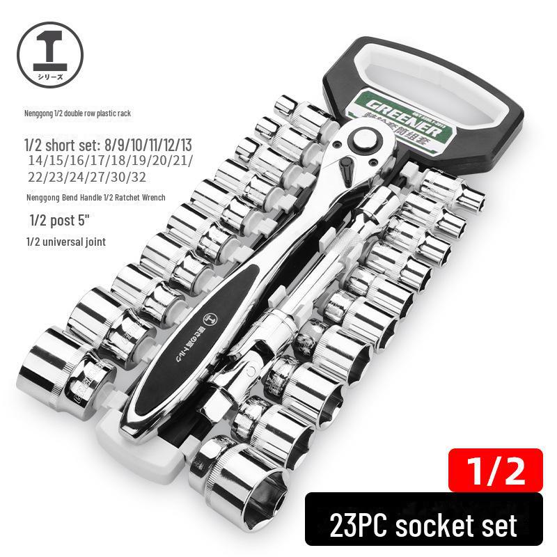 Green Forest Multi-Functional Ratchet Wrench Set - Large, Medium, Small Universal Two-Way Tool for Auto Repair