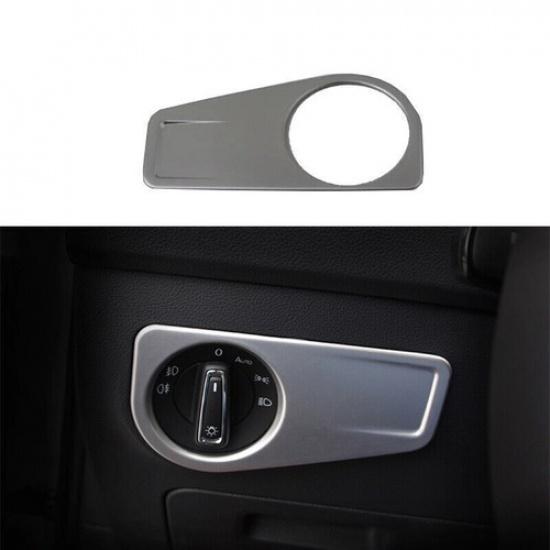 For 2017- Volkswagen Tiguan Silver Steel Headlight Switch Control Frame Trim