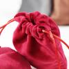 1Pc Vintage Velvet Drawstring Cosmetic Bag Solid Color Red Christmas Gift Bags Wedding Jewelry Packaging Pouches
