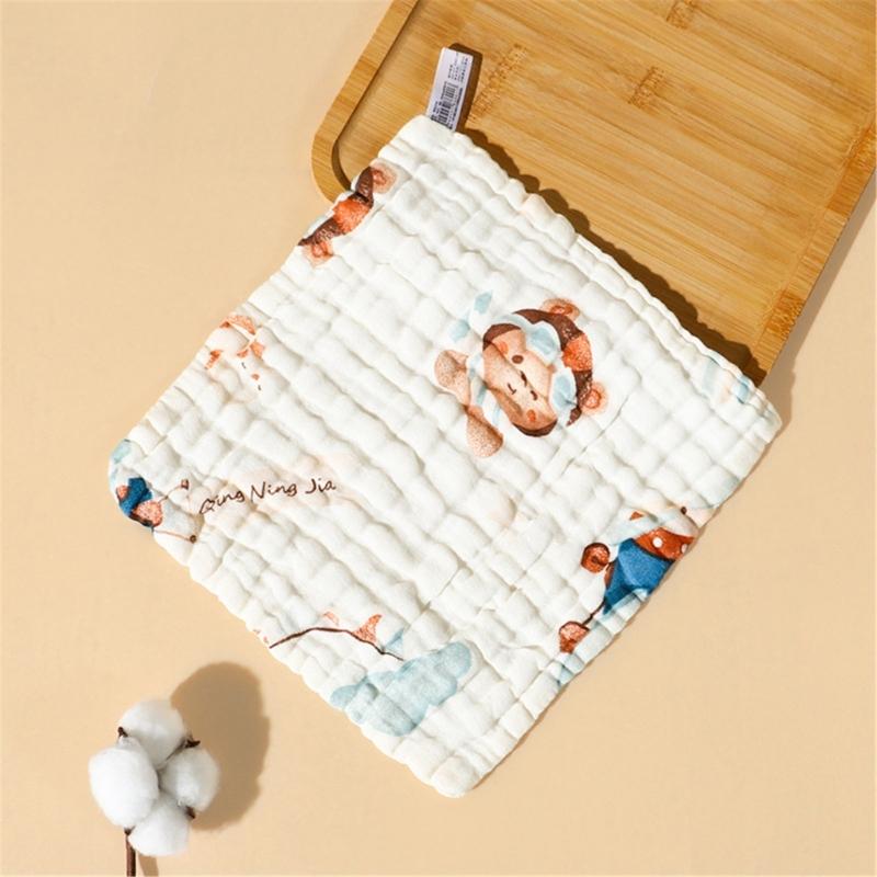 Gentle & Breathable Cotton Towel Handkerchief Wipes Baby Washcloth 6 Layers Baby Bibs Versatile Square Wipes for Bathing