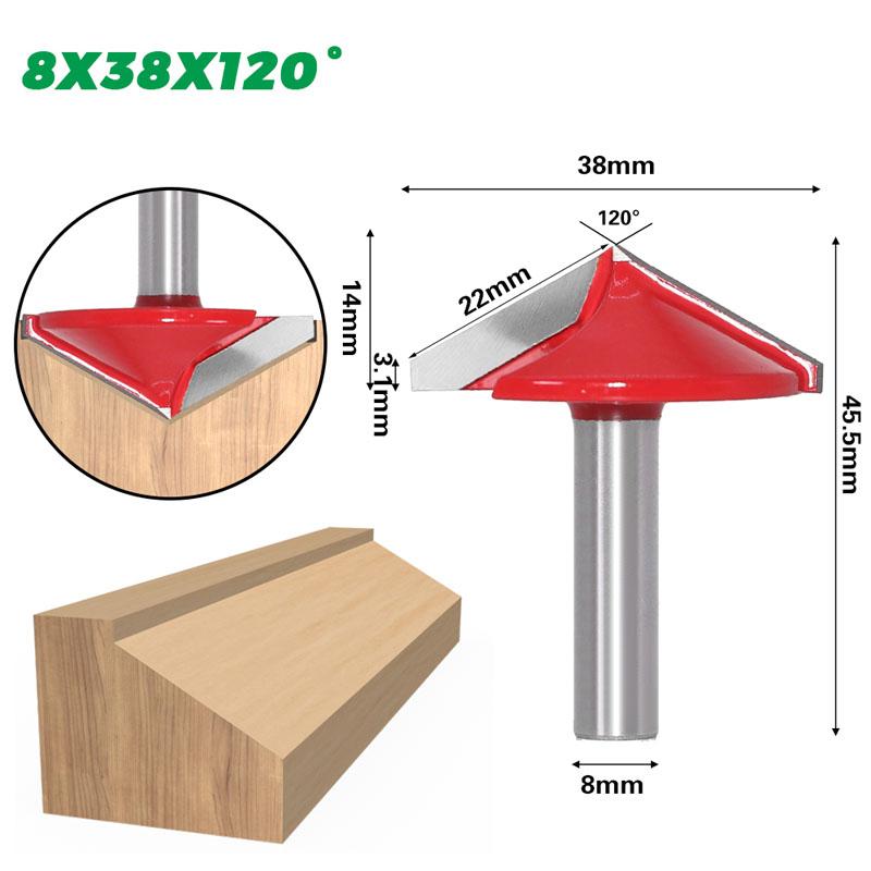 1pc 8mm Shank 60 90 120 150 Degrees V Groove Wood Router Bit Solid Carbide End Mill Woodworking Tools
