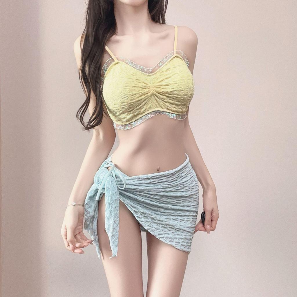 2026 Sexy Slimming Women's Three-Piece Bikini Set - Pure Desire Style Beach Swimwear