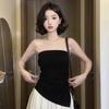 Premium Relaxation Wear Casual Lazy Style Top Women's Summer Niche Design Black Open-ended Tube Top