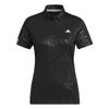 Embossed Print Short Sleeve Button Down Shirt NMJ49 Adidas 2023 Model Japan Official Product XS Black Women's Spring/Summer