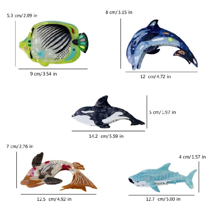 Beach Whale Hair Claw Clip Ponytail Claw Princess Barrettes Hair Adornment