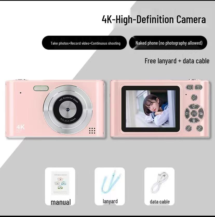 Retro 4K HD Portable CCD Camera for Students & Travel