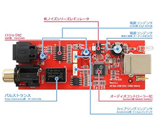 FX-AUDIO- FX-D03J USB Bus-Powered DDC Adds Optical and Coaxial Digital Outputs via USB Connection, High-Resolution Compatible, Optical, Coaxial, 6-Mon