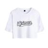 Summer Fashion Women's Sexy Icrimax Letter Print Short Sleeve Crop Top Funny Tee Shirts Hipster O-neck Cool Tops