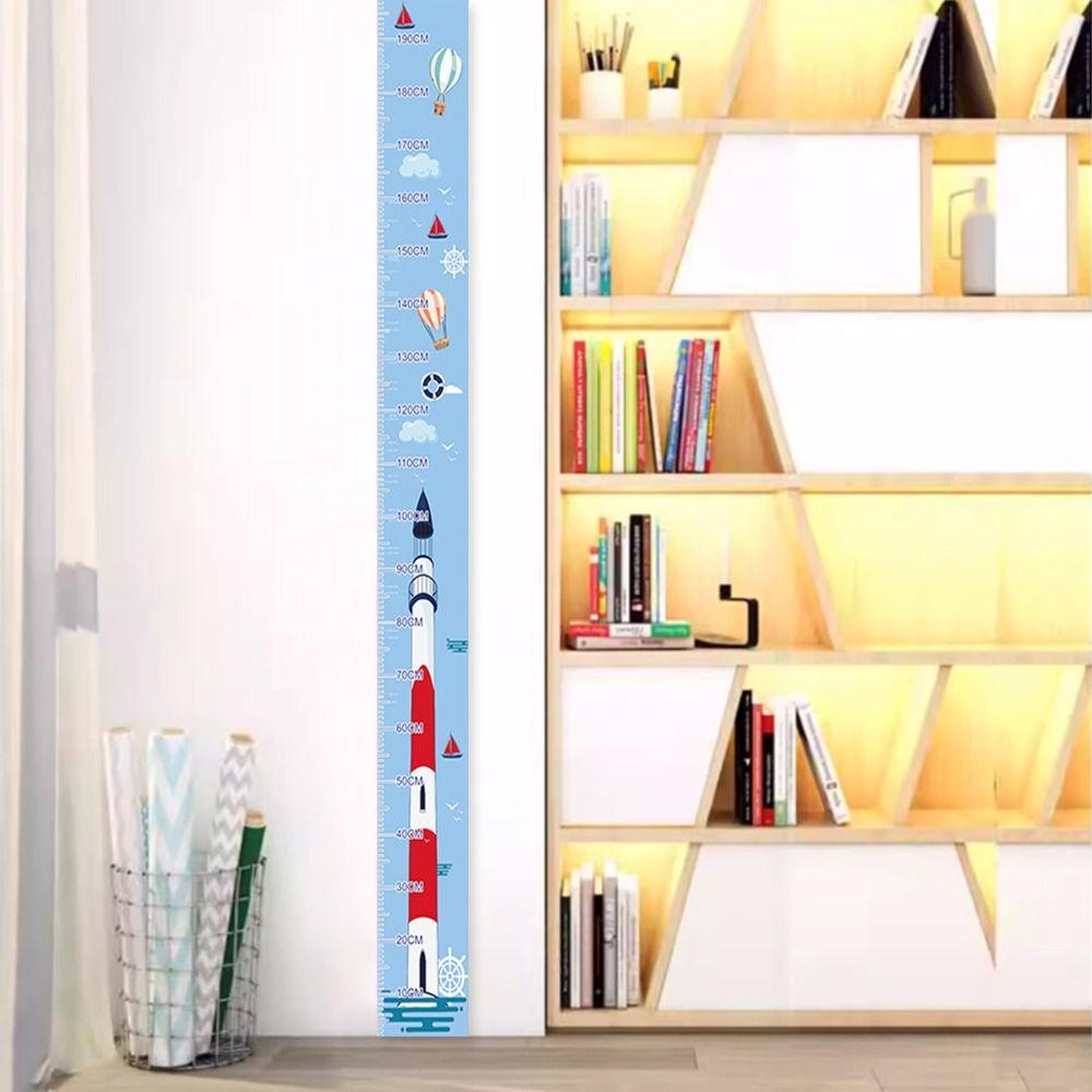 2M Höhe Höhenmess-Aufkleber Wasserdicht Abnehmbar Maßband Cartoon-Muster Selbstklebend Unisex Wachstumstabelle