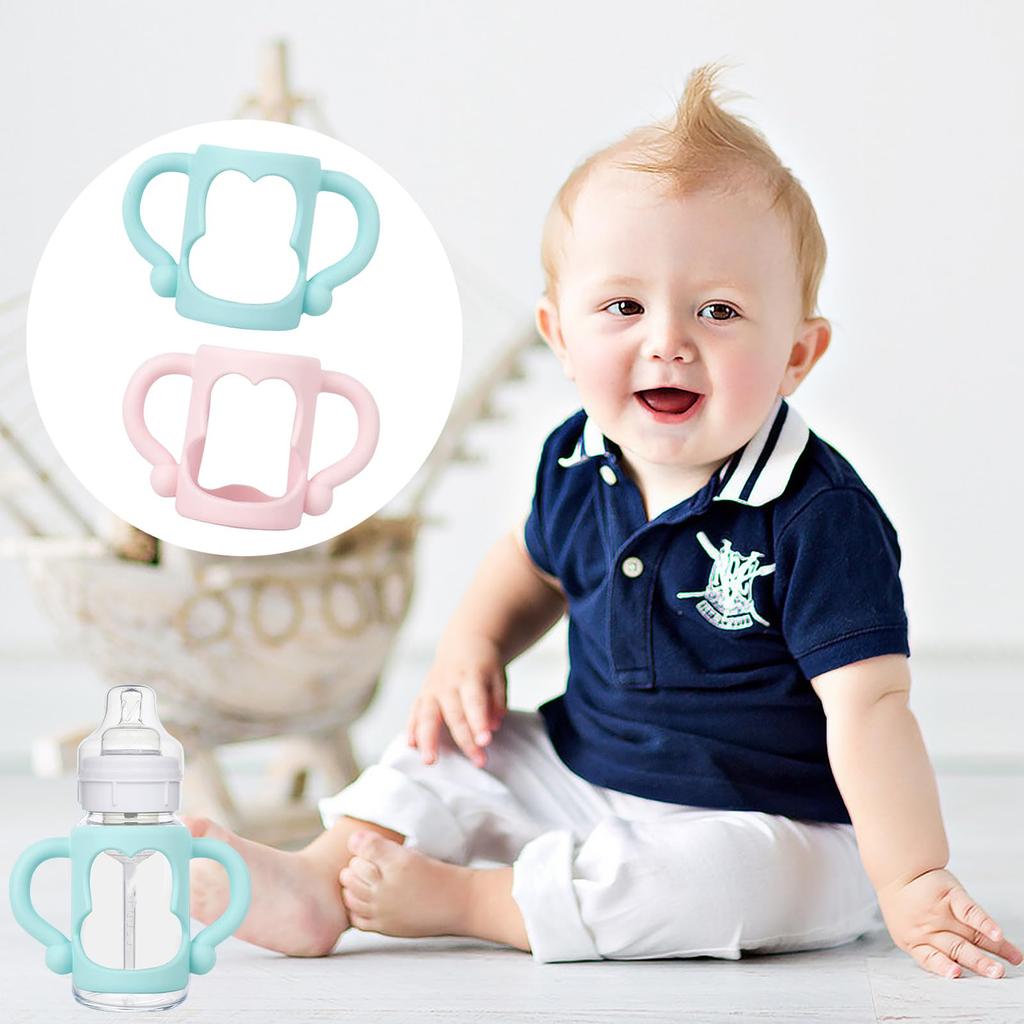 Set Biberoane Machi no Nami Biberoane Universale Biberoane cu Gât Larg Ușor de Încălzit Biberoane Moi Mânere de Rezervă din Silicon, 2, Mânere,