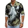 Men's Halloween Long Sleeve Button Down Shirt with Collar Casual for Holiday Parties
