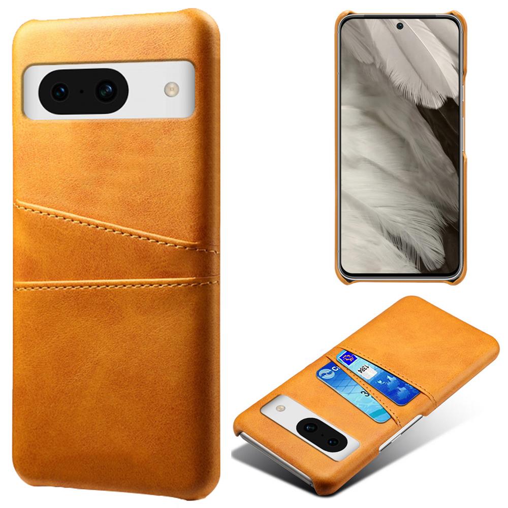 

For Google Pixel 8a Case PU Leather+PC Phone Cover with 2 Card Slots Orange