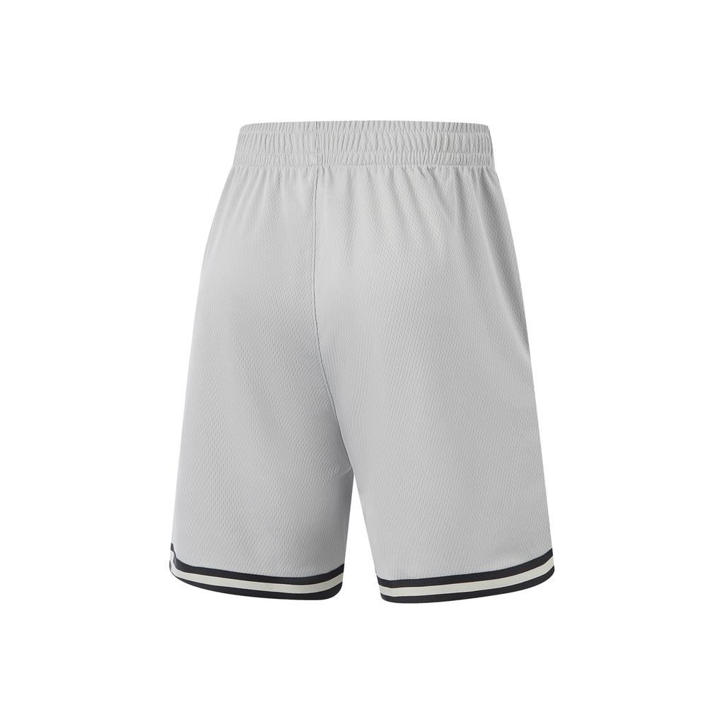 Li Ning CBA Series Professional Basketball Striped Logo Mid-Waist Straight-Leg Sports Shorts Men Shorts Gray AAPU031-11