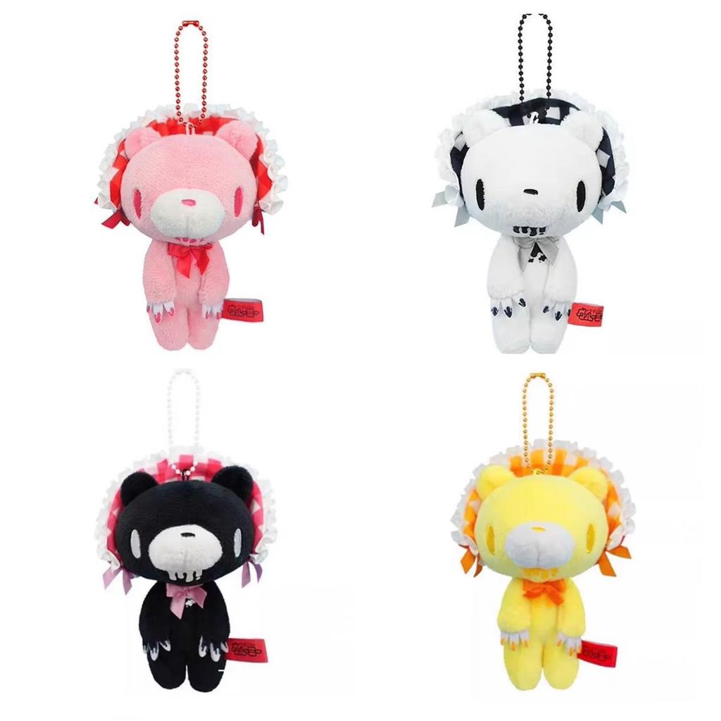 NEU kawaii 10CM rosa Bär Plüschtier Schlüsselanhänger Japanisches Niedliches Stofftier Spitze Besatz Rosa Bär Plüschtier Puppe Tasche Zubehör Anhänger