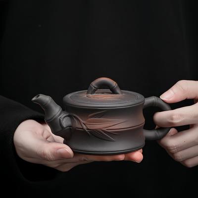Jianshui Lila Keramik Bambus Teekanne Handbemalt Antike Relief Teekanne Haushaltsteekanne Kungfu Teeset Kessel