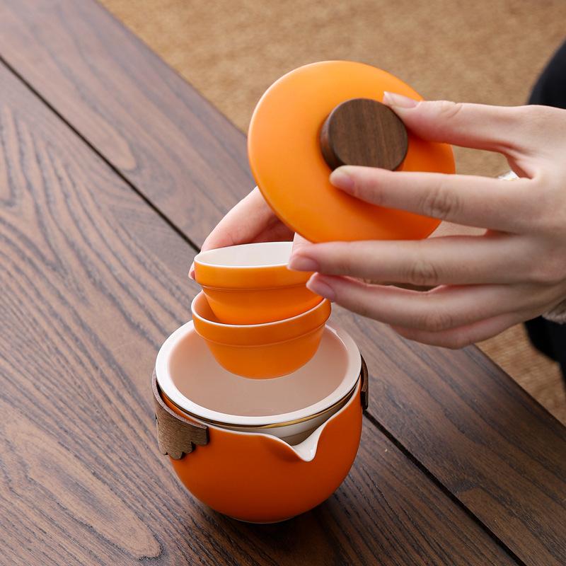 Ceramic Hand Grab Pot Kuaike Cup Portable Travel Tea Set Business Gifts Opening Event Souvenirs