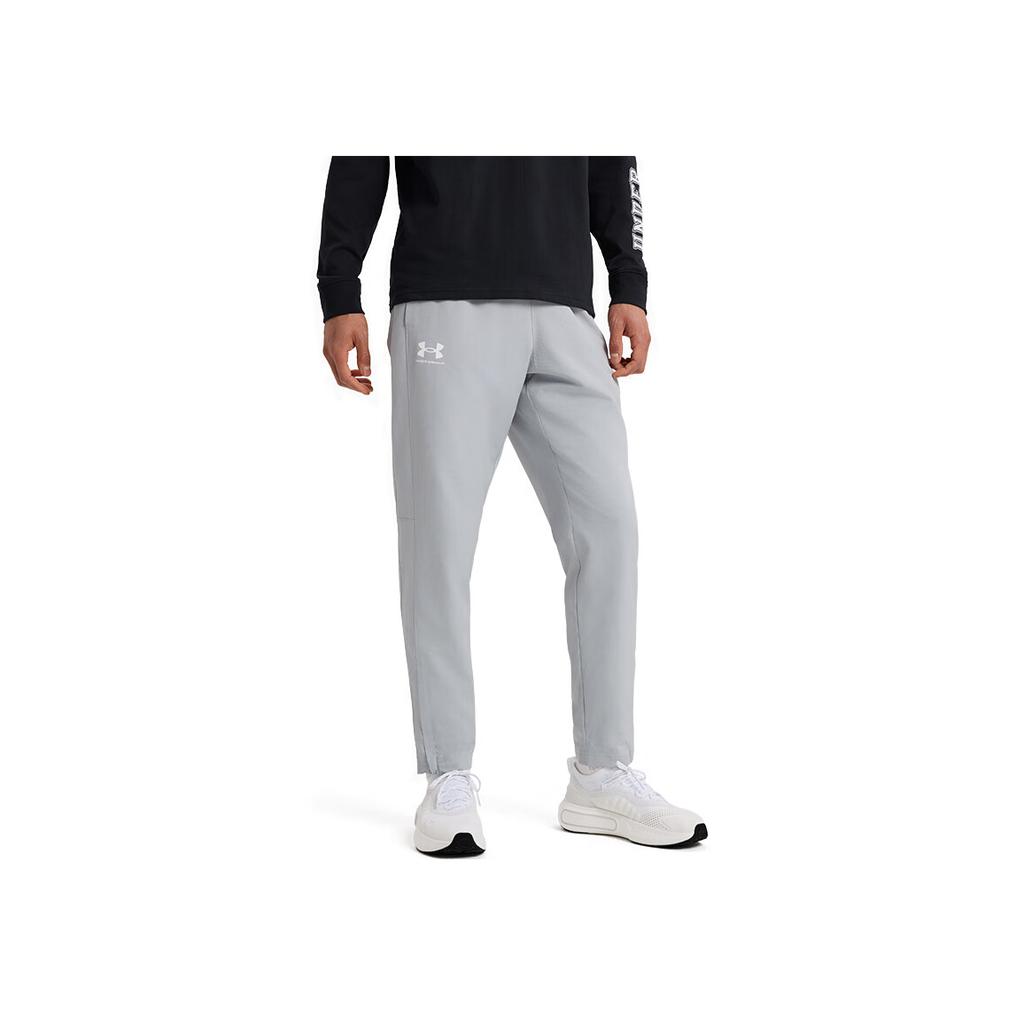 Under Armour Rival Sports Leisure Series Brand Logo Woven Elastic Breathable Casual Pants Men pants Modern-Gray 1390150-011