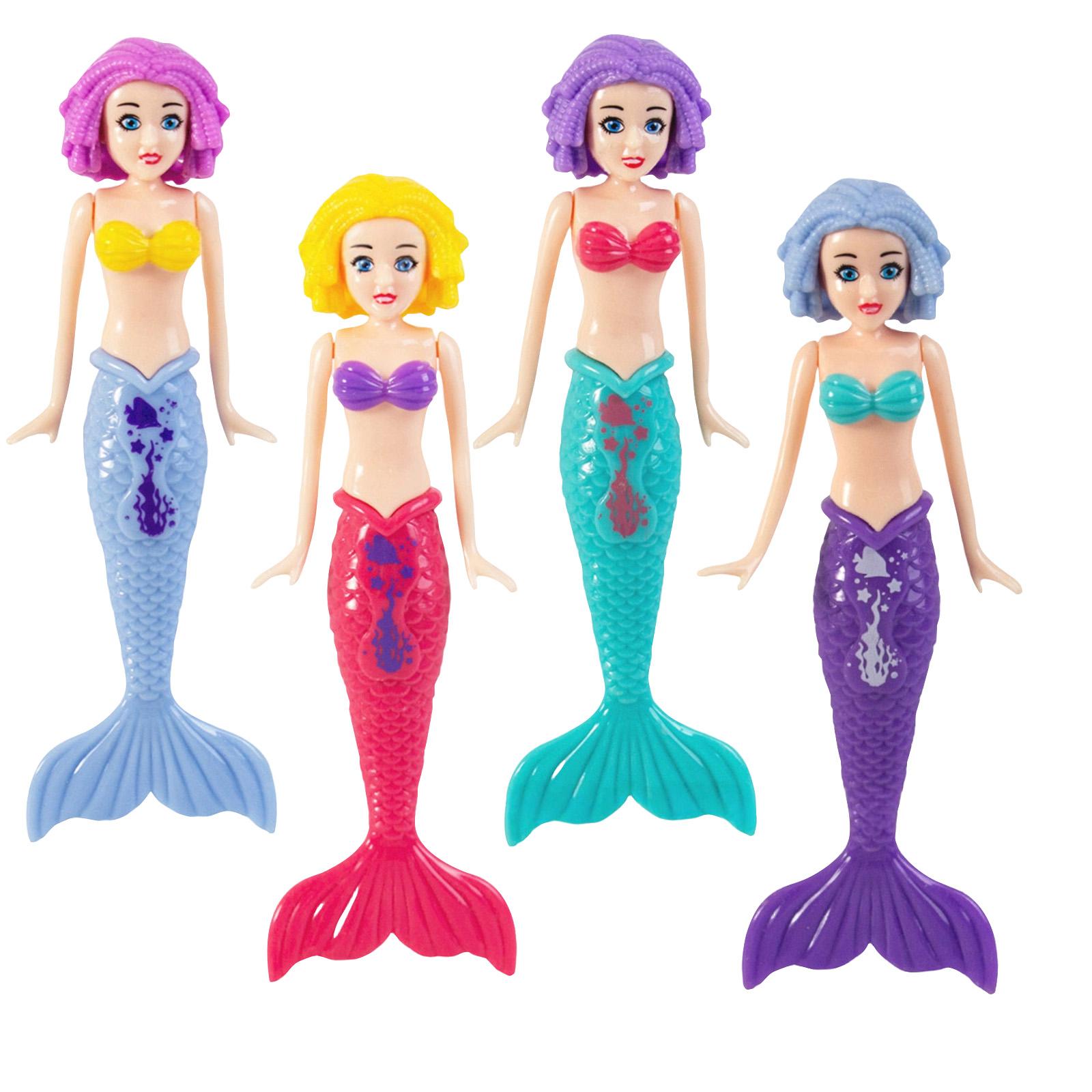 

4-Piece Set Of Children S Water Play Mermaid Toys, Fun Water Play Toys, Rotating Mermaid One Size