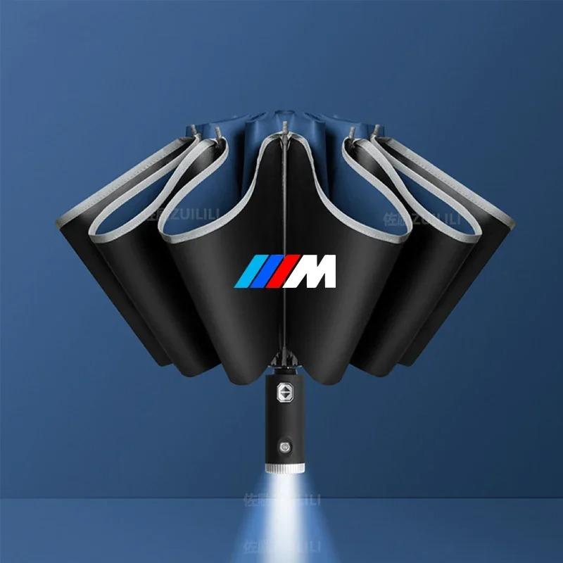 Car Led Light Automatic Folding Windproof Sunshade Umbrella For BMW M Power M3 X1 X3 X5 E36 E39 E46 E60 E90 F10 F20 F30 G20 G30