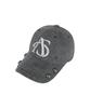Aejeuyua Damaged Studded Ball Cap Charcoal